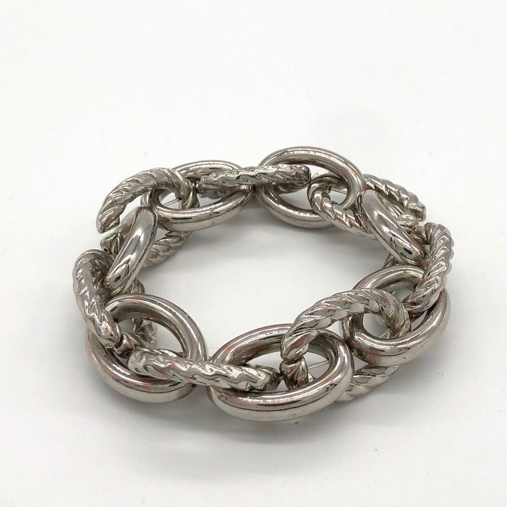 Silver Chain Stretch Bracelet in Silver tone